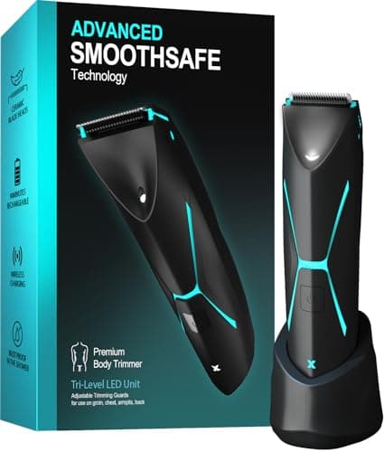 Electric Body Hair Trimmer for Men - Manscape Pubic Hair Groomer Waterproof Wet/Dry Ball Grion Shaver Type-C Rechargeable Cordless Replaceable Ceramic Blade Razor Male Grooming Smooth - Image 1