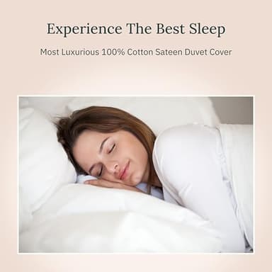 California Design Den Duvet Cover King Size Only - Winner Good Housekeeping Best Bedding Awards 2025, Premium 400 Thread Count Sateen, 100% Cotton Duvet Covers, Button Closure & Corner Ties - White - Image 4