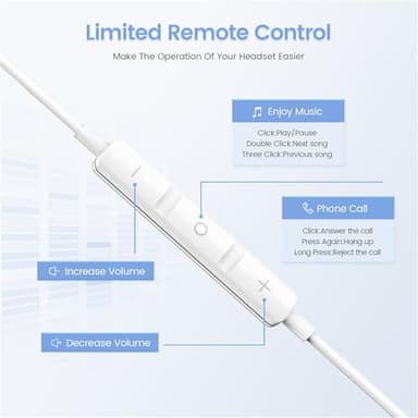 2 Pack USB C Headphones for iPhone 17, Type C Earbuds Wired Earbuds with Microphone & Remote Control Noise Cancelling Earphones, Compatible with iPhone 17 Pro Max, iPad Pro, Most USB C Jack Devices - Image 2