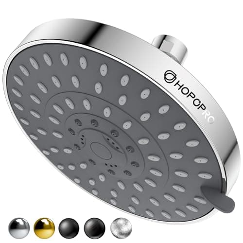 HOPOPRO 5-Mode High Pressure Shower Head - The Washington Post, NBC News, Today TV Show Recommended - High Flow Fixed Showerheads (6 Inch Chrome) - Image 1
