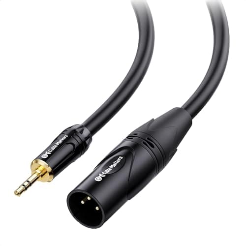 Cable Matters 3.5mm to XLR Cable - 6ft, Male to Male XLR to 1/8 Inch Cable, Compatible with iPod, MP3 Player, Laptop, Voice Recorder, and More, Black – Not for Microphone Use - Image 1