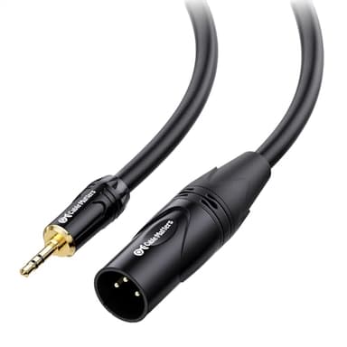 Cable Matters 3.5mm to XLR Cable - 6ft, Male to Male XLR to 1/8 Inch Cable, Compatible with iPod, MP3 Player, Laptop, Voice Recorder, and More, Black – Not for Microphone Use - Image 1