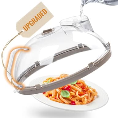 Gracenal Microwave Splatter Cover for Food, Upgraded Microwave Cover with Water Steamer, Integrated Handle, 10” Plate Covers, Splatter Guard, Kitchen Gadgets & Accessories, House Essentials for Gift - Image 1