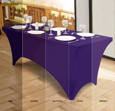 Utopia Kitchen Spandex Tablecloth 2 Pack [6FT, Purple] Tight, Fitted, Washable and Wrinkle Resistant Stretch Table Cloth Rectangle Cover for Trade Show, Weddings & Parties [72Lx30Wx30H Inch] - Image 4