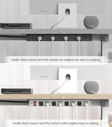 CCCEI Corner Mount Angle Power Strip, Under Cabinet Heavy Duty 8 Outlets Power Strip 20Amp, Metal Underneath Desk Plug Surge Protector, Wall Mountable, for Garage, Shop, Kitchen. 6FT Extension Cord. - Image 7