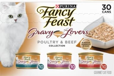 Purina Fancy Feast Gravy Lovers Poultry and Beef Grilled Gourmet Wet Cat Food Variety Pack - (Pack of 30) 3 oz. Cans - Image 16