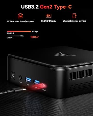 KAMRUI E3B Mini Gaming PC, 16GB RAM 512GB SSD Mini PC AMD Ryzen 5 7430U Micro Desktop Computers (Max 4.3GHz,6C/12T, Beat 5650U), Small Computer Support WiFi 6, BT5.2, Triple Display for Office Home - Image 8