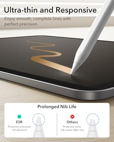 ESR Paper-Feel Magnetic Screen Protector for iPad Air 11 Inch M3/M2 (7th/6th Gen, 2025/2024), Write and Draw Like on Paper, Detachable and Reusable, Compatible with Tempered Film, Matte, Anti-Glare - Image 9