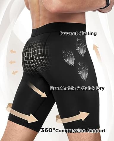 Niksa 3 Pack Compression Shorts Men Quick Dry Black Performance Athletic Shorts-L - Image 3