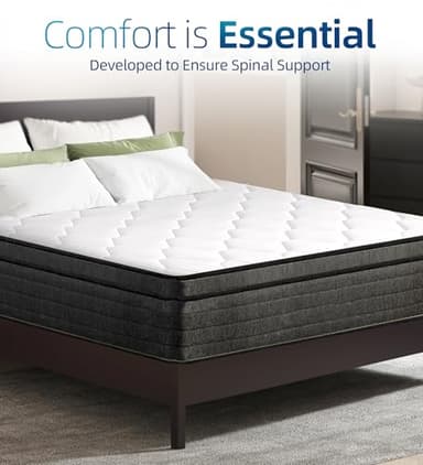 elitspace Queen Size Mattress,10 Inch Memory Foam Hybrid Queen Bed Mattresses in a Box Individual Pocket Spring Breathable Comfortable for Pressure Relief, CertiPUR-US,100 Nights Trial. - Image 3