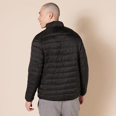 Amazon Essentials Men's Packable Lightweight Water-Resistant Puffer Jacket (Available in Big & Tall), Black, X-Large - Image 3