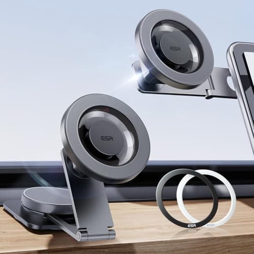 ESR for MagSafe Car Mount, Car Phone Holder, Tesla Touchscreen Car Mount, Magnetic Phone Holder for Car, for iPhone 17/16/16e/15/14/13/12, S25, Pixel 10, Charging Not Supported(2 Metal Rings Included) - Image 1