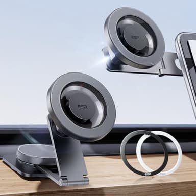 ESR for MagSafe Car Mount, Car Phone Holder, Tesla Touchscreen Car Mount, Magnetic Phone Holder for Car, for iPhone 17/16/16e/15/14/13/12, S25, Pixel 10, Charging Not Supported(2 Metal Rings Included) - Image 1