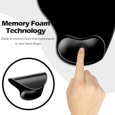 DOOKE Ergonomic Mouse Pad with Wrist Support and,Mouse Pads with Non-Slip PU Base for Home Office Working Studying Easy Typing & Pain Relief Black - Image 4
