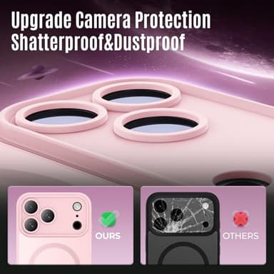 Symcele Designed for iPhone 17 Pro Max Case, Compatible with MagSafe, [Camera Protection] [15FT Military Drop Protection] Shockproof Translucent Matte Anti-Slip Phone Case, 6.9", 6.9", Pink - Image 3