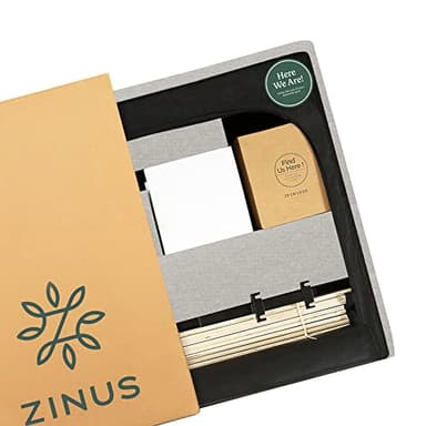 ZINUS Shalini Upholstered Platform Bed Frame, Mattress Foundation, Wood Slat Support, No Box Spring Needed, Easy Assembly, Light Grey, Full - Image 10