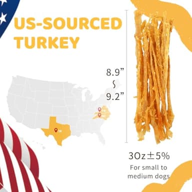 iPaw Turkey Tendons for Dogs, 100% Turkey and US Sourced Raw Material, Hypoallergenic, All Natural Human Grade Puppy Chew, Rawhide Alternative Dog Treats, 1 Unit/Pack Strip (Large) - Image 4
