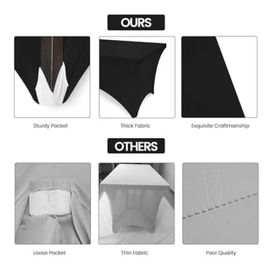 Utopia Kitchen 6FT Spandex Tablecloth [2 Pack, Black] 200 GSM Stretch, Fitted, Washable and Wrinkle Resistant Table Cloth Rectangle Cover for Trade Shows, Wedding, Parties [72Lx30Wx30H Inch] - Image 8