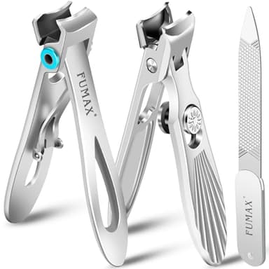 Nail Clippers for Men Thick Nails with Catcher, Large Toe Nail Clippers for Thick Toenails for Seniors with Wide Jaw Opening, Sharp Fingernail Clipper Cutter Set with Long Handle Gifts for Men Women - Image 1