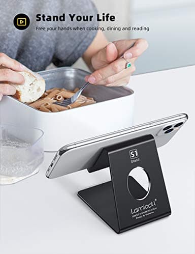 Lamicall Cell Phone Stand, Phone Dock: Cradle, Holder, Stand for Office Desk - Black - Image 2