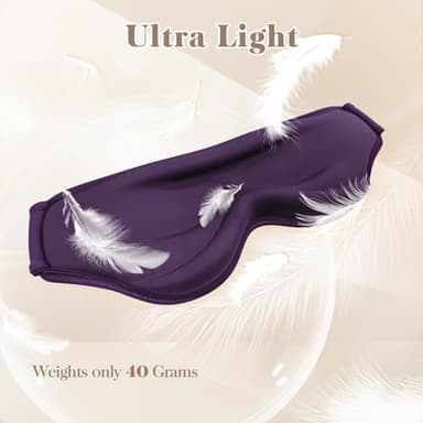 Fygrip 3D Cooling Eye Mask Sleep Mask for Men & Women, 100% Pressure-Free & Light Block-Out Eye Mask for Sleep with Easy Adjustable Strap, Night Eye Cover for Travel, Purple - Image 4