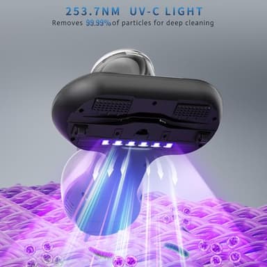 Mattress Vacuum Cleaner, Handheld UV Bed Vacuum Cleaner 16KPa & 12800 Vibrations Per/Min Upgraded Effectively Clean Up Bed, Pillows, Cloth Sofas, Carpets and Ther Fabric Surfaces - Image 5