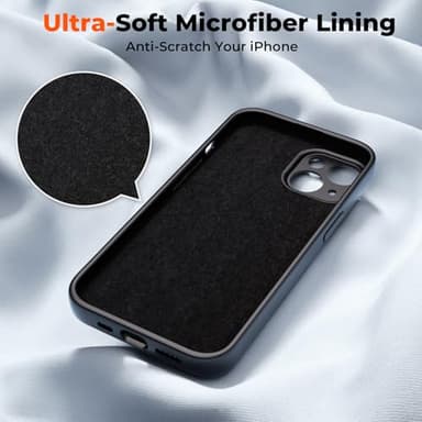 SUPFINE Designed for iPhone 13 Case,Premium Liquid Silicone with [Soft Anti-Scratch Microfiber Lining][Upgraded Camera Protection] Slim Shockproof Protective Phone Case for Men Women Girls,Black - Image 5