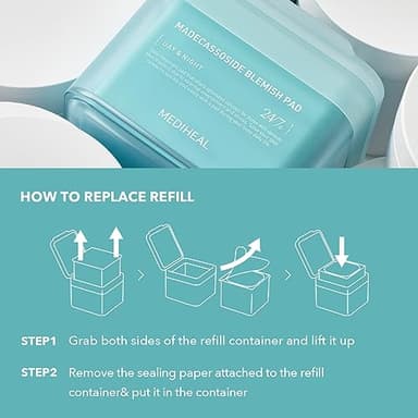 (Only Refill) Mediheal Madecassoside Blemish Pad (100 ) - Cotton Facial Toner Pads for Anti Blemish to Improved Uneven Skin Tone - Vegan Gauze - Image 7