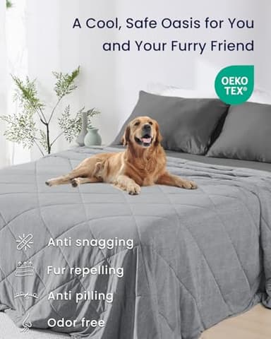 ZonLi Cooling Blanket,Queen Size Arc-Chill Cooling Blanket with Breathable Fabric, Q-Max>0.4, Perfect for Hot Sleepers, Ideal for Summer,Grey, 90"x108" - Image 5