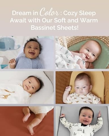 TotCare Bedside Sleeper Bassinet Sheets 35x20 for MiClassic, Milliard Bassinet and Large Bedside Sleepers - Buttery Soft, Premium Stretchy Jersey Knit Sheets - Navy + Grey + Cloud, 3 Pack - Image 6