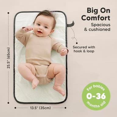 KeaBabies Portable Diaper Changing Pad, Easy Wipe Clean - Foldable Waterproof Baby Changing Mat for Diaper Bag, Compact, Lightweight, 25x13 Newborn, Infant, Baby Changer Travel Essential (Woods) - Image 3