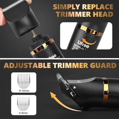 Ufree Body Hair Trimmer for Women, Manscape Pubic Hair Trimmer, 3 in 1 Body Grooming Kit for Lady, Waterproof Body Electric Shaver Razor, Grooming for Face and Body, Gifts for Women, Black - Image 7