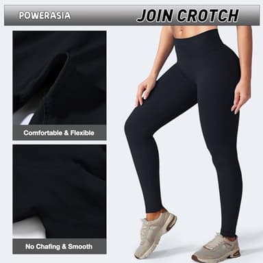 POWERASIA Seamless Impact Leggings Hidden Scrunch Butt Lifting Leggings for Women Booty Workout Tights Mid Low Waist Tummy Control Compression Fitness Gym Womens V Back Yoga Pants - Image 5