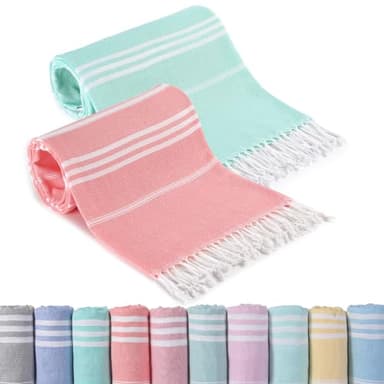 Antfuny 2 Packs Turkish Beach Towels Vacation Essentials Quick Dry Sand Free Oversized Bath Pool Swim Towel Extra Large XL Big Blanket Adult Travel Cruise Accessories Must Haves Clearance Stuff - Image 7