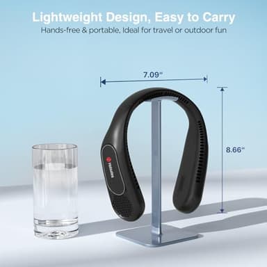 Hotsales Neck Fan, Hands Free Bladeless Neck Fans Portable Rechargeable, 6000 mAh Battery Operated Wearable Personal Fan, Cooling Neck Fan, 3 Speeds, USB Fan Gifts for Men, Women, Travel, Outdoor - Image 2