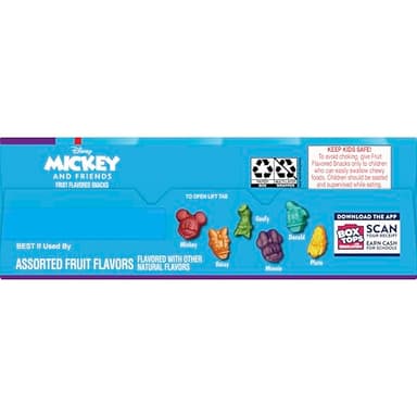 Disney Mickey and Friends Fruit Flavored Snacks, Treat Pouches, Gluten Free Snack, Value Pack, 22 Ct, 17.6 oz - Image 7