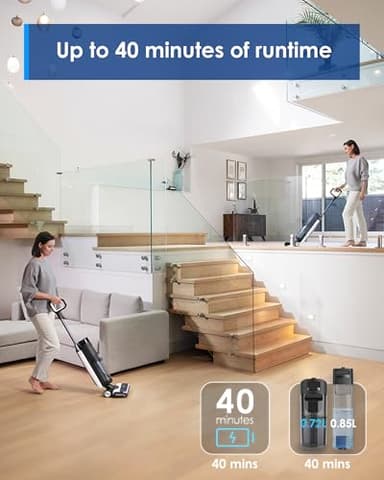 Tineco Floor ONE S7 FlashDry Smart Cordless Wet Dry Vacuum Cleaner, Long Runtime, Great for Sticky Messes, Self-Cleaning, 158℉Hot Air FlashDrying, Dual-Sided Edge Cleaning, Extended Battery Lifespan - Image 5