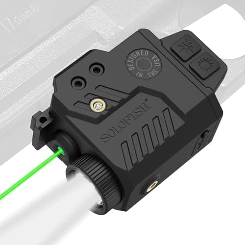 Solofish 800 Lumens Pistol Light Laser Combo, Strobe Function for Green/Red/Blue Laser and Tactical Light with Slidable Rail Fits Guns w/Rail - Image 1