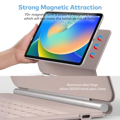 runelk Keyboard Case for iPad 10th Generation 2022 & 11th (A16, 2025) – Magic-Style Keyboard with Multi-Touch Trackpad – Floating Cantilever Stand – Magnetic Case for iPad 10.9 inch 10th / 11th Gen. - Image 4