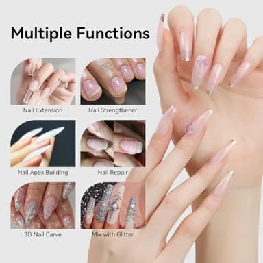 Makartt Clear Gel Builder: Nail Extension, Strong, Self-Levelling, Long Lasting for Strengthener Sculpture Broken Nails Repair Protection, UV LED Lamp Cure Required, Home Salon DIY Manicure 1.06 oz - Image 2