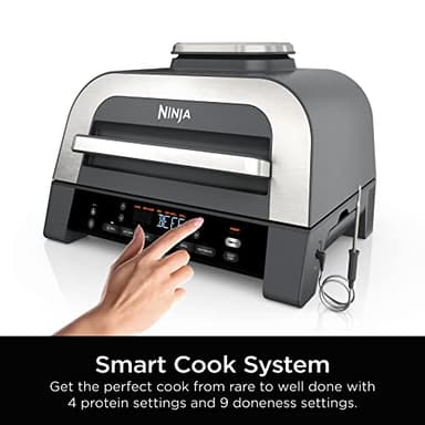 Ninja DG551 Foodi Smart XL 6-in-1 Indoor Grill with Air Fry, Roast, Bake, Broil, & Dehydrate, Foodi Smart Thermometer, 2nd Generation, Black/Silver - Image 4