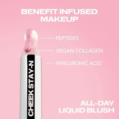 Sacheu Cheek STAY-N Liquid Blush for Cheeks — High Pigment, Buildable, Lightweight Cream Blush Infused With Squalane, for Dewy & Radiant Flushed Cheeks — Long-lasting & Cruelty Free, I'm Cute - Image 4