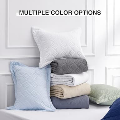 Love's cabin California King Size Quilt Bedding Set Navy Bedspreads - Cal King Summer Quilt Lightweight Bedspread- Wave Pattern Coverlet for All Season - 3 Piece (1 Quilt, 2 Pillow Shams) - Image 7