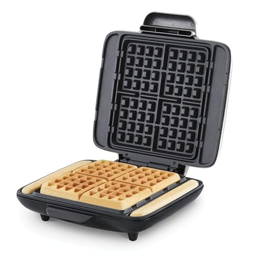 DASH No-Drip Waffle Maker - Four Waffle Molds, Nonstick Waffle Iron with Quick Heat-Up, Nonstick Surface - Perfect Waffle Maker for Kids and Families, Just Add Batter - Image 1