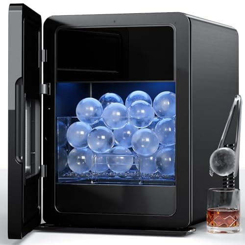 Rellytech 2’’ Ice Ball Maker – 4 pcs Round Cubes in 35 Mins, 144pcs/Day, Clear Sphere Ice Maker Machine for Whiskey, Bourbon & Cocktails, Self-Cleaning, Auto Water Supply, for Home Bar & Parties - Image 1