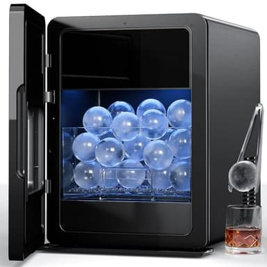 Rellytech 2’’ Ice Ball Maker – 4 pcs Round Cubes in 35 Mins, 144pcs/Day, Clear Sphere Ice Maker Machine for Whiskey, Bourbon & Cocktails, Self-Cleaning, Auto Water Supply, for Home Bar & Parties - Image 1