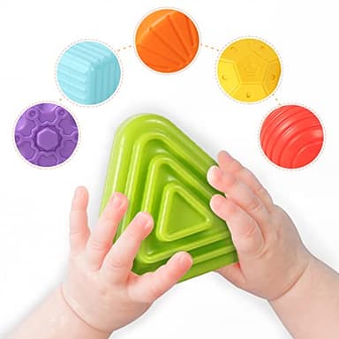 Aprilwolf Montessori Toys for 1 Year Old, Cube & 6 Sensory Shape Blocks, Baby Toys 12-18 Months, Developmental Infant Birthday Gifts for Learning Toddler Age 1 2 3 - Image 3