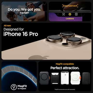 Spigen for iPhone 16 Pro Case, Ultra Hybrid MagFit [Anti-Yellowing] [Compatible with Magsafe] - Clear Gold - Image 2
