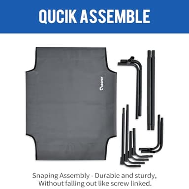 ABCPET Elevated Dog Bed, Outdoor Dog Bed Large Raised Cooling Pet Beds Cots Waterproof Stable and Easy Assembly, Teslin Fabric with 1.2mm Thick Iron Frame, Breathable, Ultra-Sturdy，Grey, 42”*28“*8” - Image 6