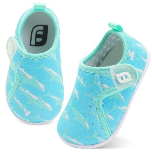 JOINFREE Water Shoes Unisex-Child Boys Girls Athletic Walking Sneakers Shoes for KidsMuGreenShark 2.5-3 Years Toddler - Image 1